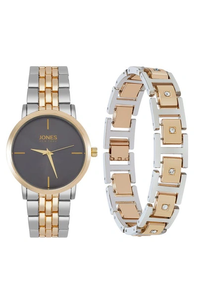 Shop I Touch Three-hand Quartz Mesh Strap Watch & Id Bracelet Set In Gold/ Silver