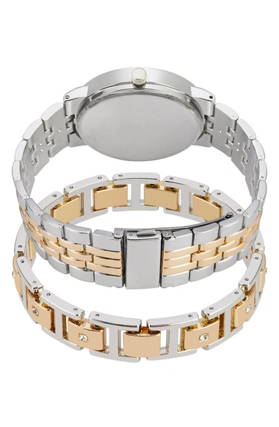 I Touch Three-hand Quartz Mesh Strap Watch & Id Bracelet Set In Gold/ Silver