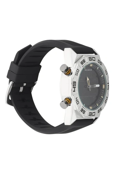 Shop I Touch Rocawear Analog & Digital Silicone Strap Watch, 46mm Case In Black
