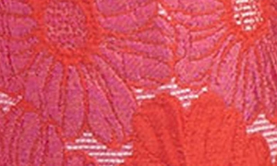 Shop Trina Turk Moss Floral Jacquard Slim Leg Crop Pants In Rojo Multi