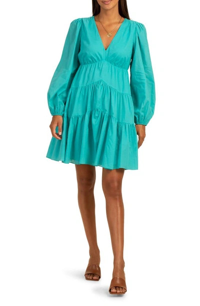 Shop Trina Turk Make Merry Tiered Long Sleeve Dress In Atmosphere