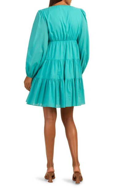 Shop Trina Turk Make Merry Tiered Long Sleeve Dress In Atmosphere