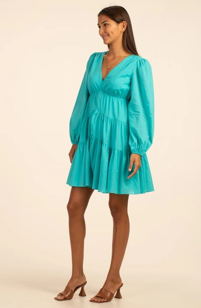 Shop Trina Turk Make Merry Tiered Long Sleeve Dress In Atmosphere