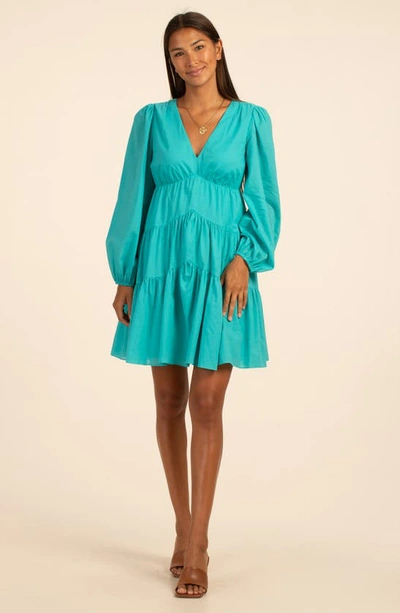 Shop Trina Turk Make Merry Tiered Long Sleeve Dress In Atmosphere