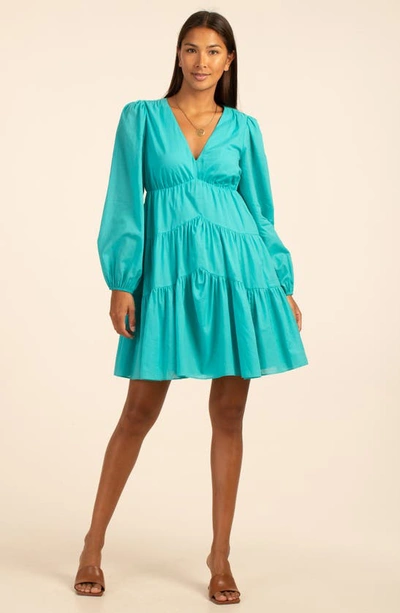 Shop Trina Turk Make Merry Tiered Long Sleeve Dress In Atmosphere