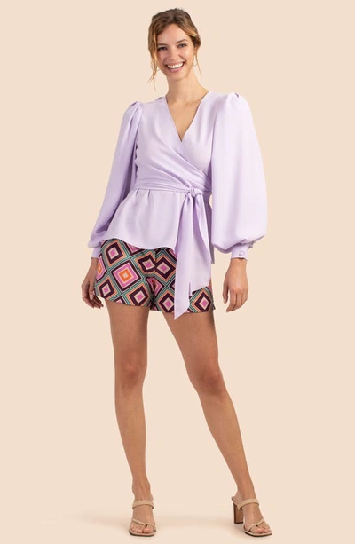 Shop Trina Turk Aquatic Wrap Top In Lilac Breeze