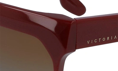 Shop Victoria Beckham 55mm Sculptural Square Sunglasses In Burgundy