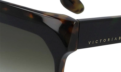 Shop Victoria Beckham 55mm Sculptural Square Sunglasses In Forrest Green Tortoise