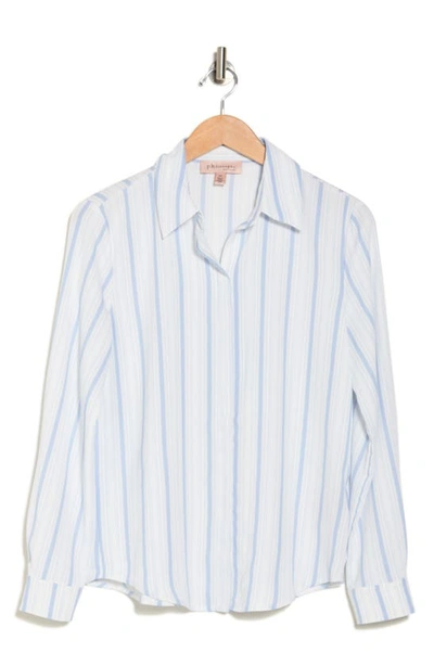 Shop Philosophy Republic Clothing Stripe Button-up Shirt In White Ground Sea Breeze Stripe