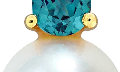 Delmar Lab Created Alexandrite & Freshwater Pearl Pendant Necklace In Green