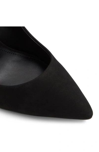 Aldo Lala Snakeskin Embossed Pointed Toe Pump In Black