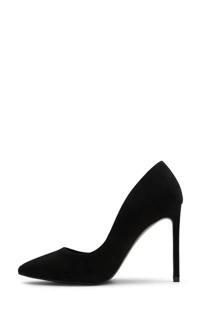 Aldo Lala Snakeskin Embossed Pointed Toe Pump In Black