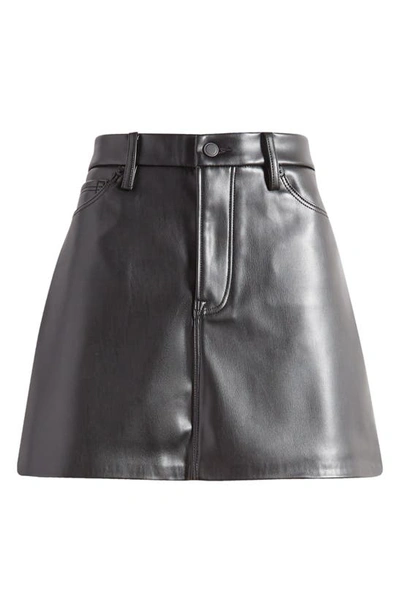 Shop Good American Faux Leather Miniskirt In Black001