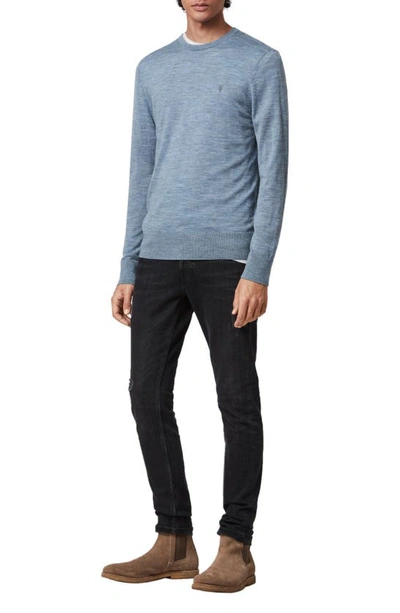 Shop Allsaints Mode Slim Fit Wool Sweater In Dusty Blue