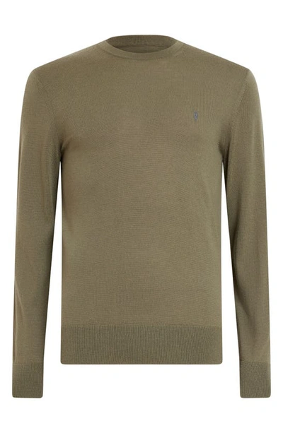 Shop Allsaints Mode Slim Fit Wool Sweater In Avo Green