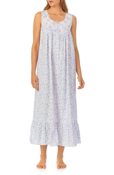 Shop Eileen West Sleeveless Ballet Nightgown In White Ditsy