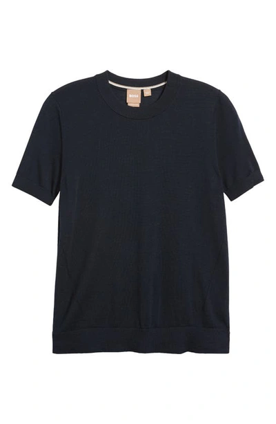 Shop Hugo Boss Falyssiasi Wool T-shirt Sweater In Sky Captain