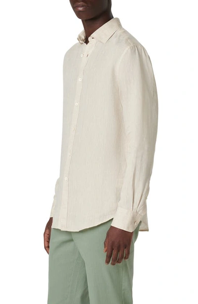 Shop Bugatchi Axel Linen Button-up Shirt In Beige