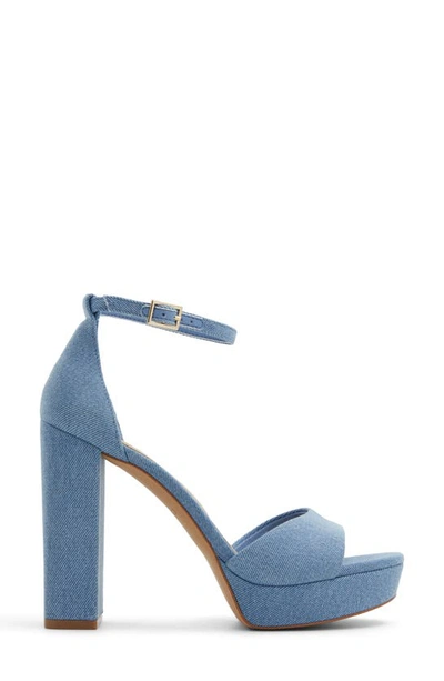 Shop Aldo Enaegyn Ankle Strap Platform Sandal In Medium Blue