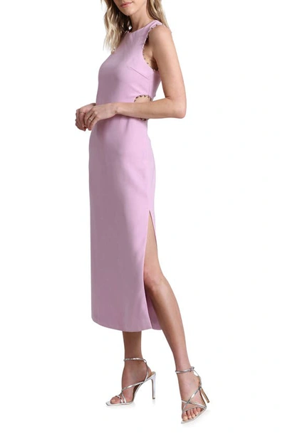 Shop Avec Les Filles Beaded Cutout Midi Dress In Lilac