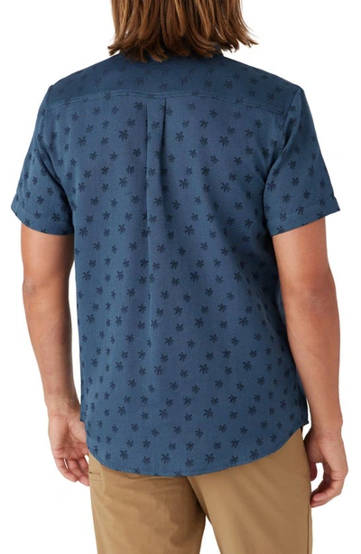 Shop O'neill Quiver Stretch Short Sleeve Button-up Shirt In Indigo