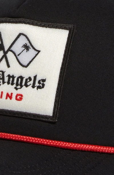 Shop Palm Angels Racing Logo Baseball Cap In Black Red