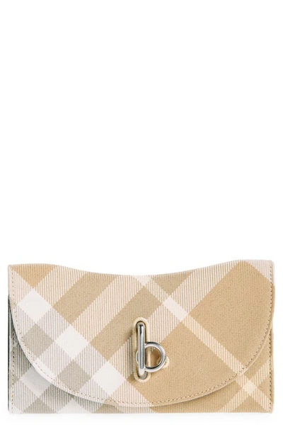 Shop Burberry Rocking Horse Check Continental Wallet In Flax