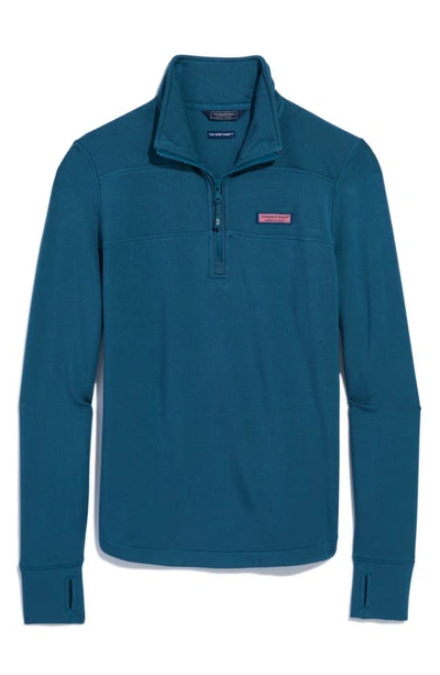 Shop Vineyard Vines Dreamcloth Relaxed Half Zip Sweatshirt In Mallard Blue