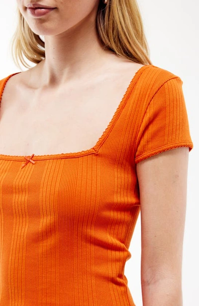 Shop Bdg Urban Outfitters Olivia Square Neck Rib Top In Orange