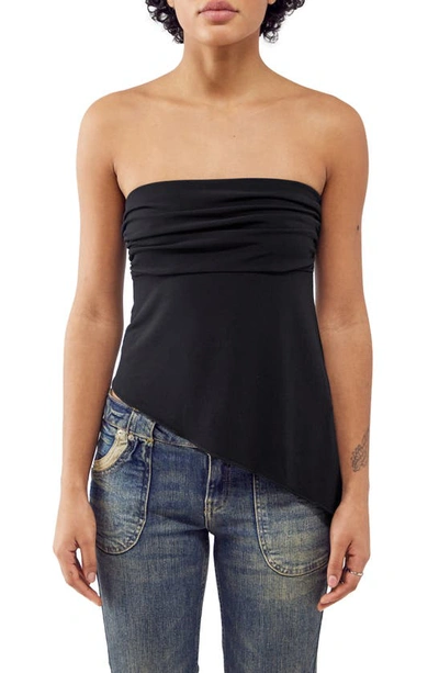 Shop Bdg Urban Outfitters Asymmetric Strapless Mesh Top In Black