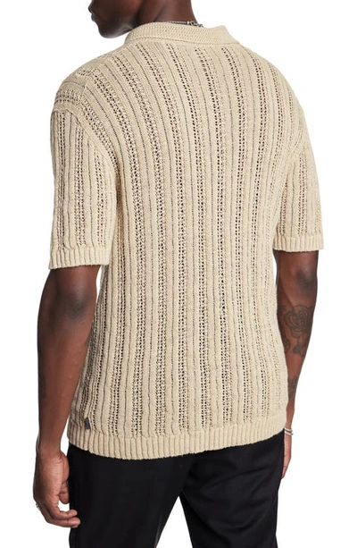 Shop John Varvatos Odin Short Sleeve Textured Linen Sweater