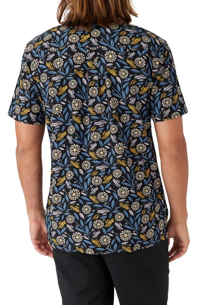 Shop O'neill Floral Print Short Sleeve Button-up Shirt In Black 2
