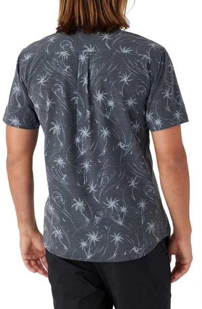 Shop O'neill Trvlr Traverse Floral Print Upf 50+ Button-up Shirt In Black