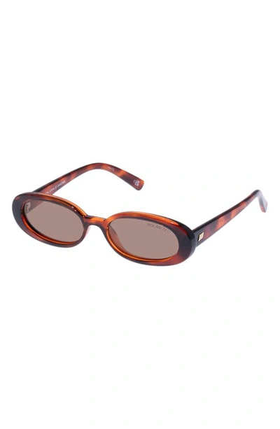 Shop Le Specs Outta Love 51mm Oval Sunglasses In Toffee Tort