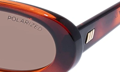 Shop Le Specs Outta Love 51mm Oval Sunglasses In Toffee Tort