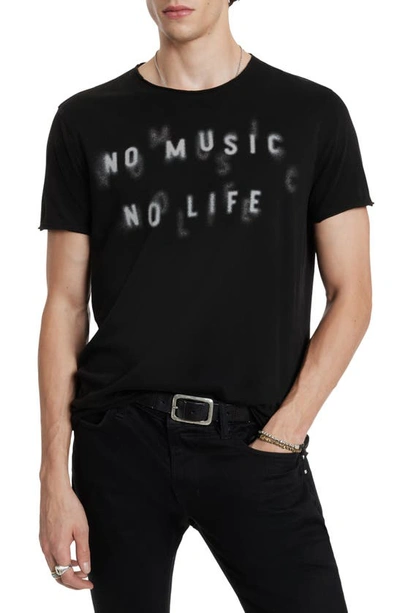 Shop John Varvatos No Music Graphic T-shirt In Black