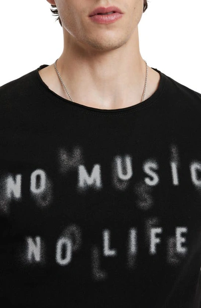 Shop John Varvatos No Music Graphic T-shirt In Black