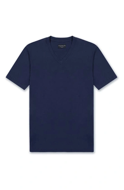 Shop Goodlife Supima® Blend Classic V-neck T-shirt In Midnight