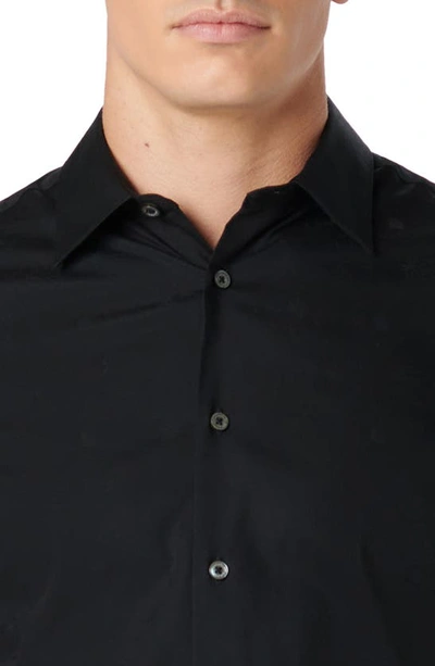 Shop Bugatchi Julian Shaped Fit Woven Button-up Shirt In Black