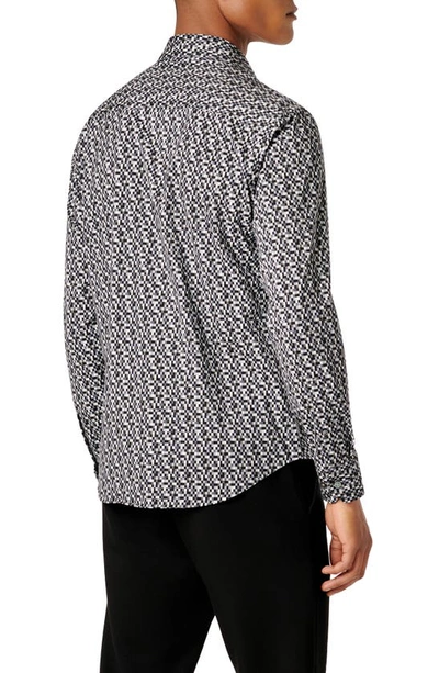 Bugatchi James Ooohcotton® Geo Print Button-up Shirt In Black