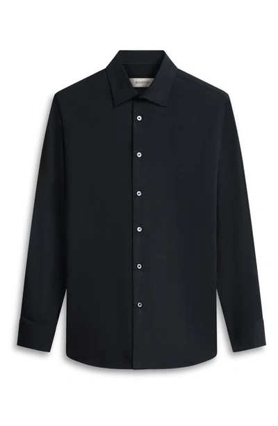 Shop Bugatchi Julian Shaped Fit Woven Button-up Shirt In Black