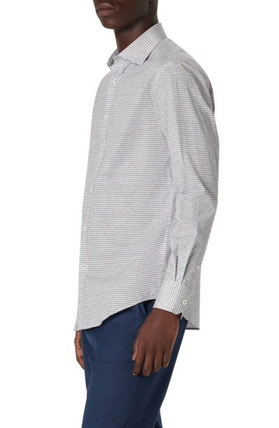 Bugatchi Axel Shaped Fit Geo Print Stretch Cotton Button-up Shirt In Berry