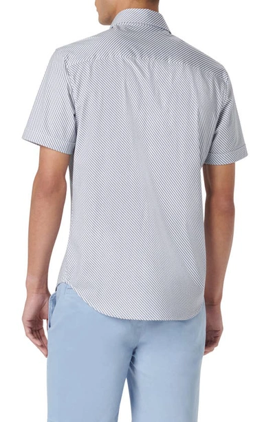 Bugatchi Miles Ooohcotton® Geometric Short Sleeve Button-up Shirt In Riviera