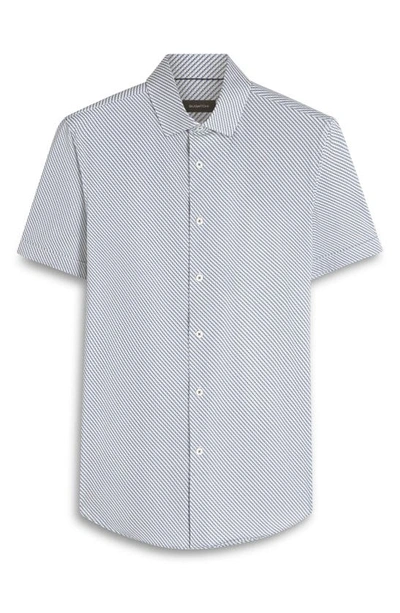 Bugatchi Miles Ooohcotton® Geometric Short Sleeve Button-up Shirt In Riviera