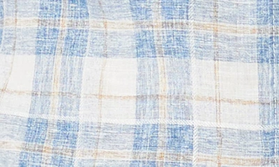 Bugatchi Orson Shaped Fit Short Sleeve Linen Button-up Shirt In Classic Blue