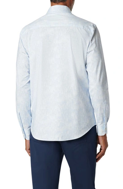 Shop Bugatchi James Ooohcotton® Tile Print Button-up Shirt In Sky
