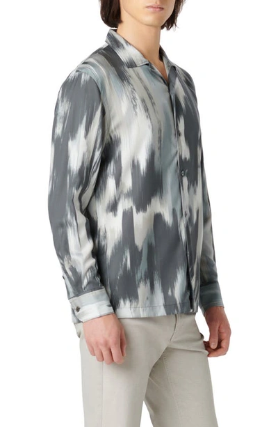 Bugatchi Julian Abstract Print Cotton Button-up Camp Shirt In Willow