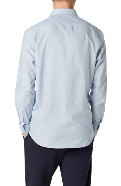 Bugatchi Julian Shaped Fit Stripe Stretch Cotton Button-up Shirt In Classic Blue