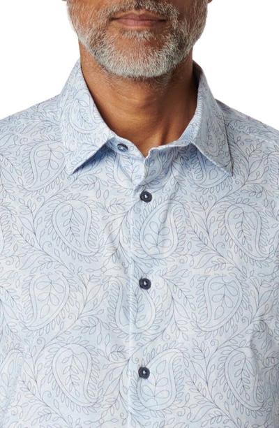 Bugatchi Miles Ooohcotton® Floral Short Sleeve Button-up Shirt In Sky