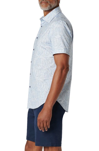 Bugatchi Miles Ooohcotton® Floral Short Sleeve Button-up Shirt In Sky